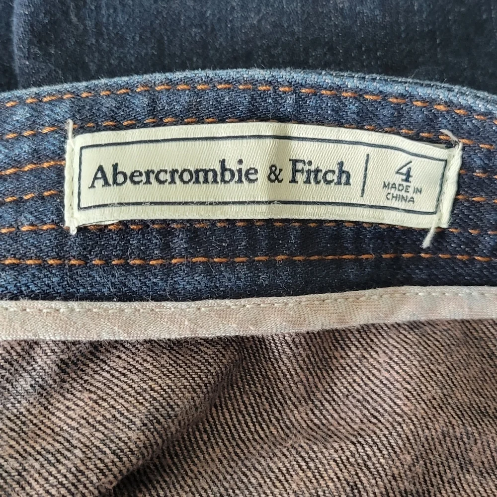 Abercrombie & Fitch Size 4 Blue Denim Full Front Zip Mini Skirt